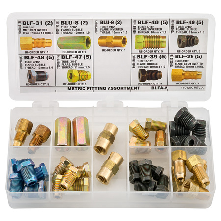 AGS Metric Tube Nut, Union, Adapter Fitting Assortment, 9 SKU, BLFA-2 BLFA-2